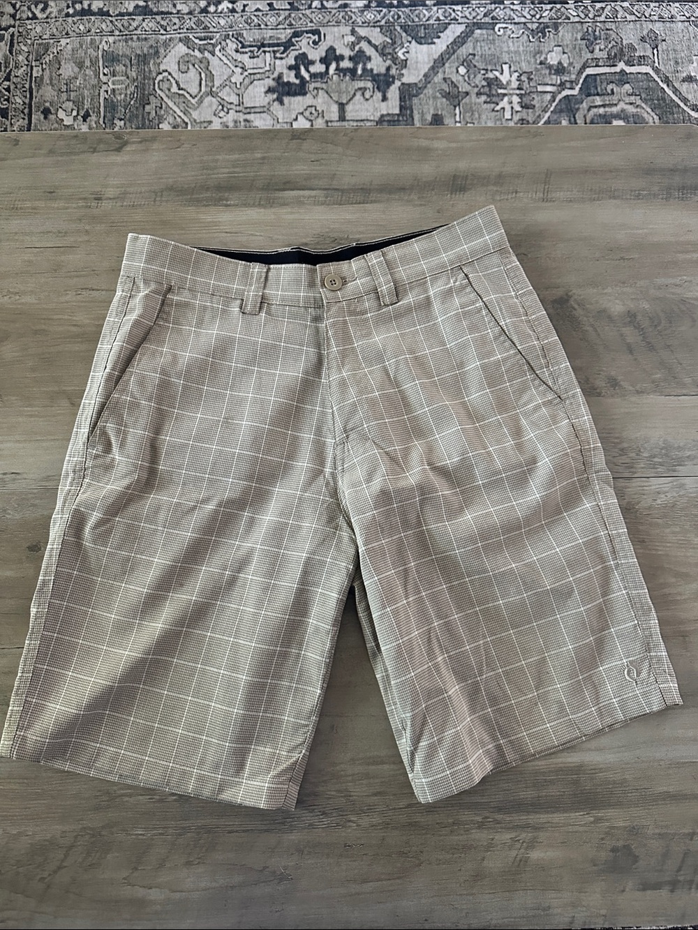 Men's Plaid Khaki Shorts